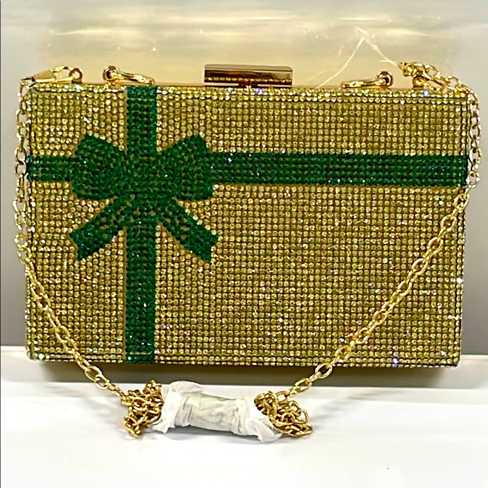 Rhinestone gift wrap clutch/crossbody